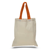 Large Cotton Canvas Economical Tote Bag (15'' W X 16'' H) 6 Oz-Tote Bag-Brand Your Tote-Natural-Texas Orange-Brand Your Tote