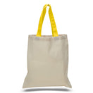 Large Cotton Canvas Economical Tote Bag (15'' W X 16'' H) 6 Oz-Tote Bag-Brand Your Tote-Natural-Yellow-Brand Your Tote