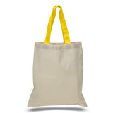 Large Cotton Canvas Economical Tote Bag (15'' W X 16'' H) 6 Oz-Tote Bag-Brand Your Tote-Natural-Yellow-Brand Your Tote