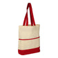 Large Cotton Canvas Lightweight Accent Color Tote Bag (14.5'' W X 17'' H) 6 Oz-Tote Bag-Brand Your Tote-Natural-Red-Brand Your Tote