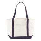 Large Cotton Canvas Nautical Bag (19.75'' W X 13.25'' H) 18 Oz-Bag-Brand Your Tote-Natural-Navy Blue-Brand Your Tote