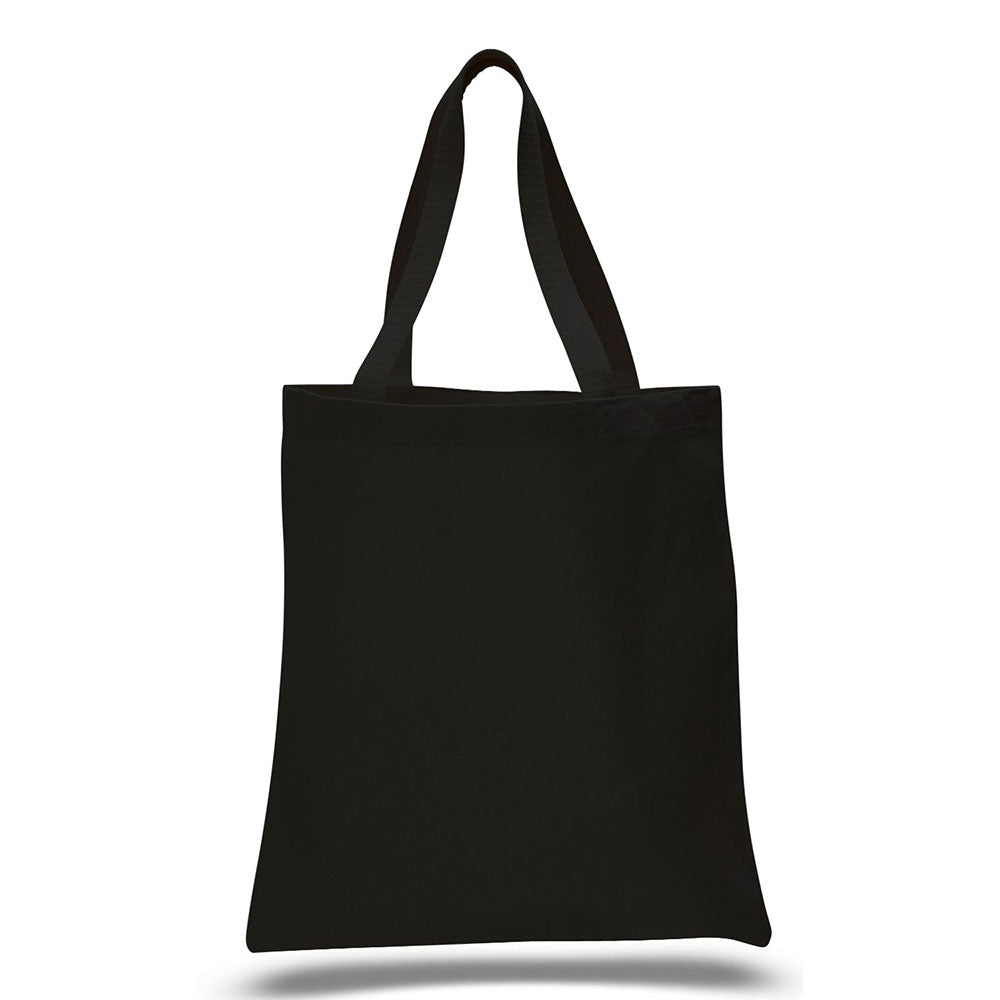 Large Cotton Canvas Promotional Tote Bag (15'' W X 16'' H) 12 Oz-Tote Bag-Brand Your Tote-Black-Brand Your Tote