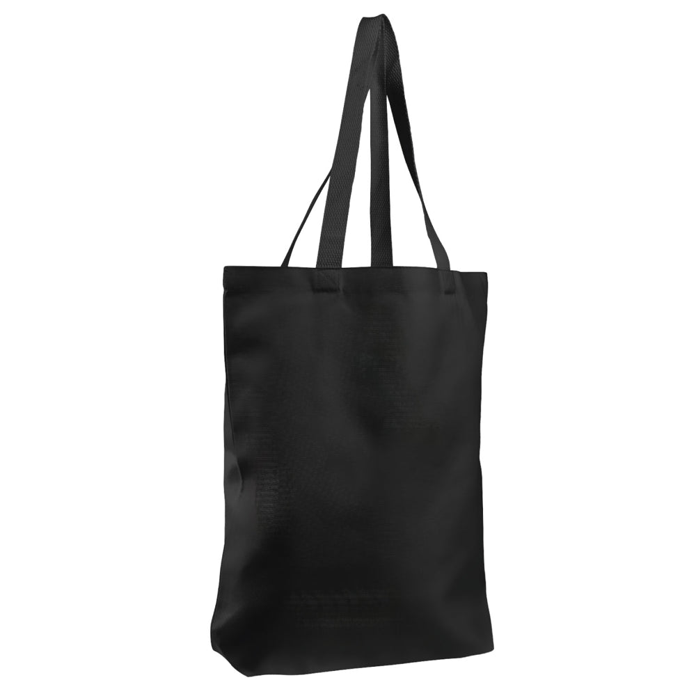 Large Cotton Canvas Promotional Tote Bag (15'' W X 16'' H) 12 Oz-Tote Bag-Brand Your Tote-Black-Brand Your Tote