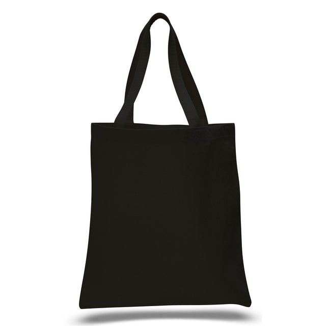 Large Cotton Canvas Promotional Tote Bag (15'' W X 16'' H) 12 Oz-Tote Bag-Brand Your Tote-Black-Brand Your Tote