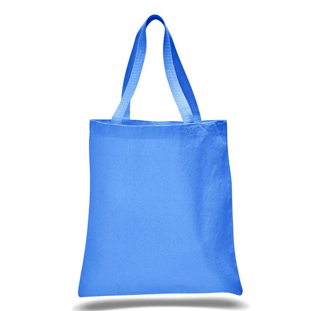 Large Cotton Canvas Promotional Tote Bag (15'' W X 16'' H) 12 Oz-Tote Bag-Brand Your Tote-Carolina Blue-Brand Your Tote