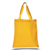 Large Cotton Canvas Promotional Tote Bag (15'' W X 16'' H) 12 Oz-Tote Bag-Brand Your Tote-Gold-Brand Your Tote