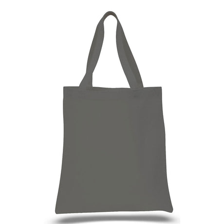 Large Cotton Canvas Promotional Tote Bag (15'' W X 16'' H) 12 Oz-Tote Bag-Brand Your Tote-Grey-Brand Your Tote