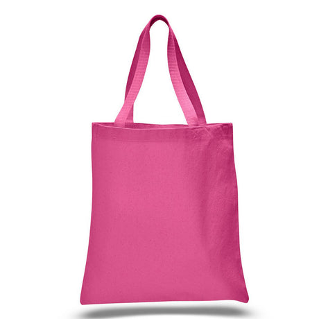 Large Cotton Canvas Promotional Tote Bag (15'' W X 16'' H) 12 Oz-Tote Bag-Brand Your Tote-Hot Pink-Brand Your Tote