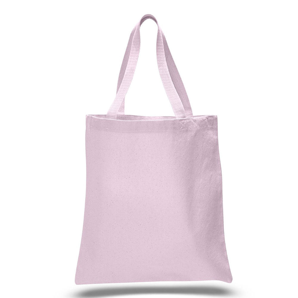 Large Cotton Canvas Promotional Tote Bag (15'' W X 16'' H) 12 Oz-Tote Bag-Brand Your Tote-Light Pink-Brand Your Tote