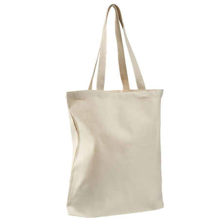 Large Cotton Canvas Promotional Tote Bag (15'' W X 16'' H) 12 Oz-Tote Bag-Brand Your Tote-Natural-Brand Your Tote