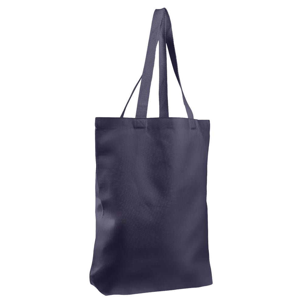 Large Cotton Canvas Promotional Tote Bag (15'' W X 16'' H) 12 Oz-Tote Bag-Brand Your Tote-Navy Blue-Brand Your Tote