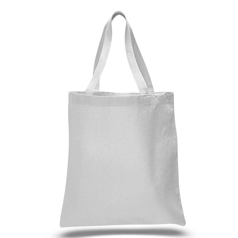 Large Cotton Canvas Promotional Tote Bag (15'' W X 16'' H) 12 Oz-Tote Bag-Brand Your Tote-White-Brand Your Tote
