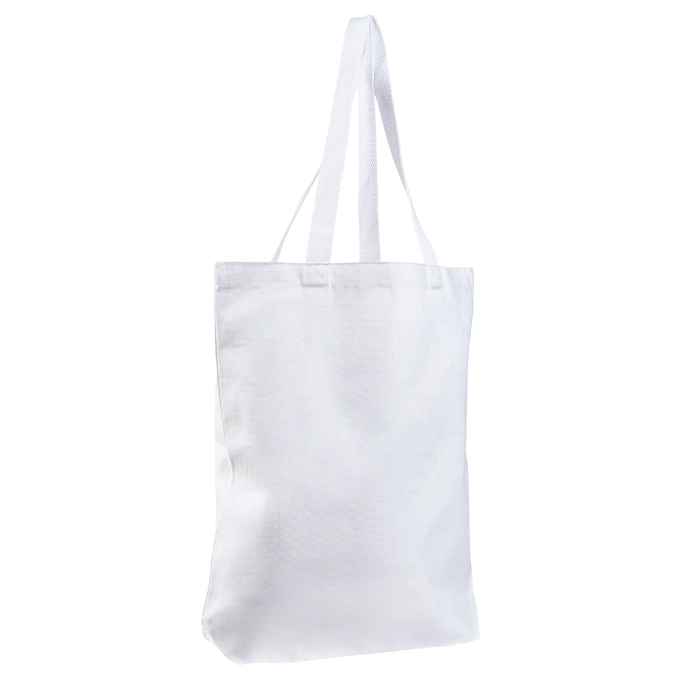 Large Cotton Canvas Promotional Tote Bag (15'' W X 16'' H) 12 Oz-Tote Bag-Brand Your Tote-White-Brand Your Tote