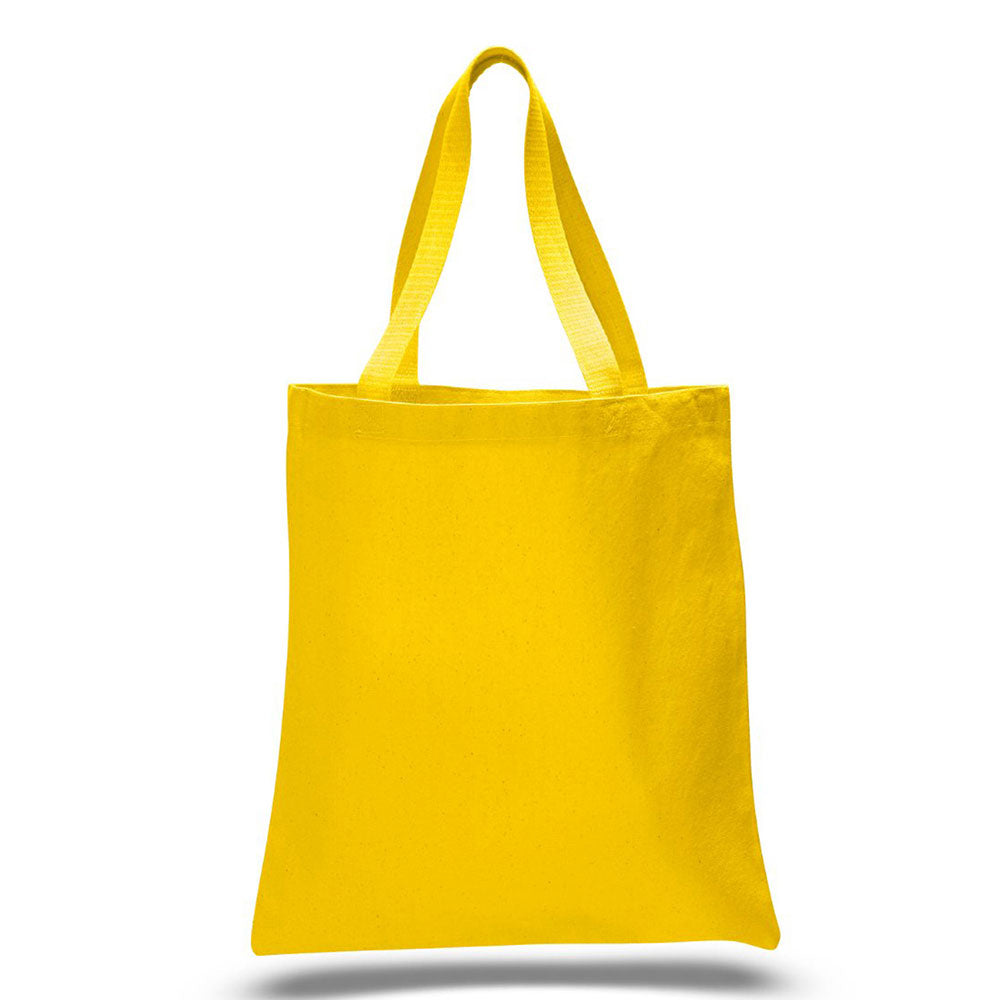 Large Cotton Canvas Promotional Tote Bag (15'' W X 16'' H) 12 Oz-Tote Bag-Brand Your Tote-Yellow-Brand Your Tote