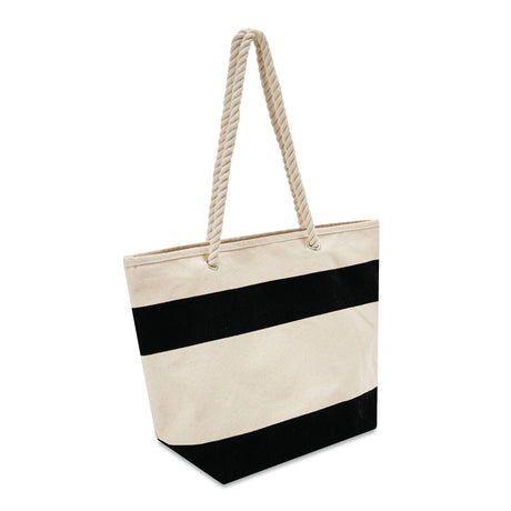 Large Cotton Canvas Sailing Tote Bag (18'' W X 13'' H) 16 Oz-Tote Bag-Brand Your Tote-Natural-Black-Brand Your Tote