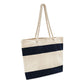Large Cotton Canvas Sailing Tote Bag (18'' W X 13'' H) 16 Oz-Tote Bag-Brand Your Tote-Natural-Navy Blue-Brand Your Tote