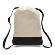 Large Cotton Canvas Sports Backpack (14'' W X 18'' H) 12 Oz-Backpack-Brand Your Tote-Natural-Black-Brand Your Tote