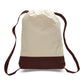 Large Cotton Canvas Sports Backpack (14'' W X 18'' H) 12 Oz-Backpack-Brand Your Tote-Natural-Choclate-Brand Your Tote