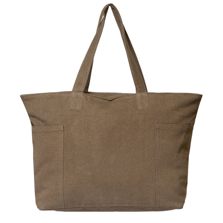 Large Cotton Canvas Stone Washed Tote Bag (21.6'' W X 13'' H) 14 Oz-Tote Bag-Brand Your Tote-Gunmetal-Brand Your Tote