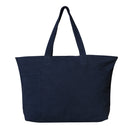 Large Cotton Canvas Stone Washed Tote Bag (21.6'' W X 13'' H) 14 Oz-Tote Bag-Brand Your Tote-Navy Blue-Brand Your Tote