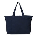 Large Cotton Canvas Stone Washed Tote Bag (21.6'' W X 13'' H) 14 Oz-Tote Bag-Brand Your Tote-Navy Blue-Brand Your Tote