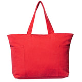 Large Cotton Canvas Stone Washed Tote Bag (21.6'' W X 13'' H) 14 Oz-Tote Bag-Brand Your Tote-Red-Brand Your Tote