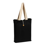 Large Cotton Canvas Tote Bag (15'' W X 16'' H) 12 Oz-Tote Bag-Brand Your Tote-Black-Natural-Brand Your Tote