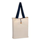 Large Cotton Canvas Tote Bag (15'' W X 16'' H) 12 Oz-Tote Bag-Brand Your Tote-Natural-Navy Blue-Brand Your Tote