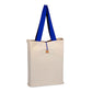Large Cotton Canvas Tote Bag (15'' W X 16'' H) 12 Oz-Tote Bag-Brand Your Tote-Natural-Royal Blue-Brand Your Tote