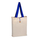 Large Cotton Canvas Tote Bag (15'' W X 16'' H) 12 Oz-Tote Bag-Brand Your Tote-Natural-Royal Blue-Brand Your Tote