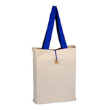 Large Cotton Canvas Tote Bag (15'' W X 16'' H) 12 Oz-Tote Bag-Brand Your Tote-Natural-Royal Blue-Brand Your Tote