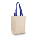 Large Cotton Canvas Tote Bag (15'' W X 16'' H) 12 Oz-Tote Bag-Brand Your Tote-Natural-Royal Blue-Brand Your Tote