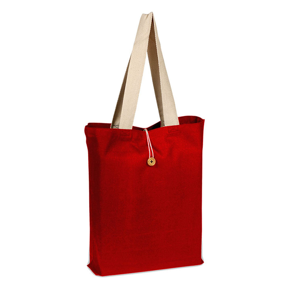 Large Cotton Canvas Tote Bag (15'' W X 16'' H) 12 Oz-Tote Bag-Brand Your Tote-Red-Natural-Brand Your Tote