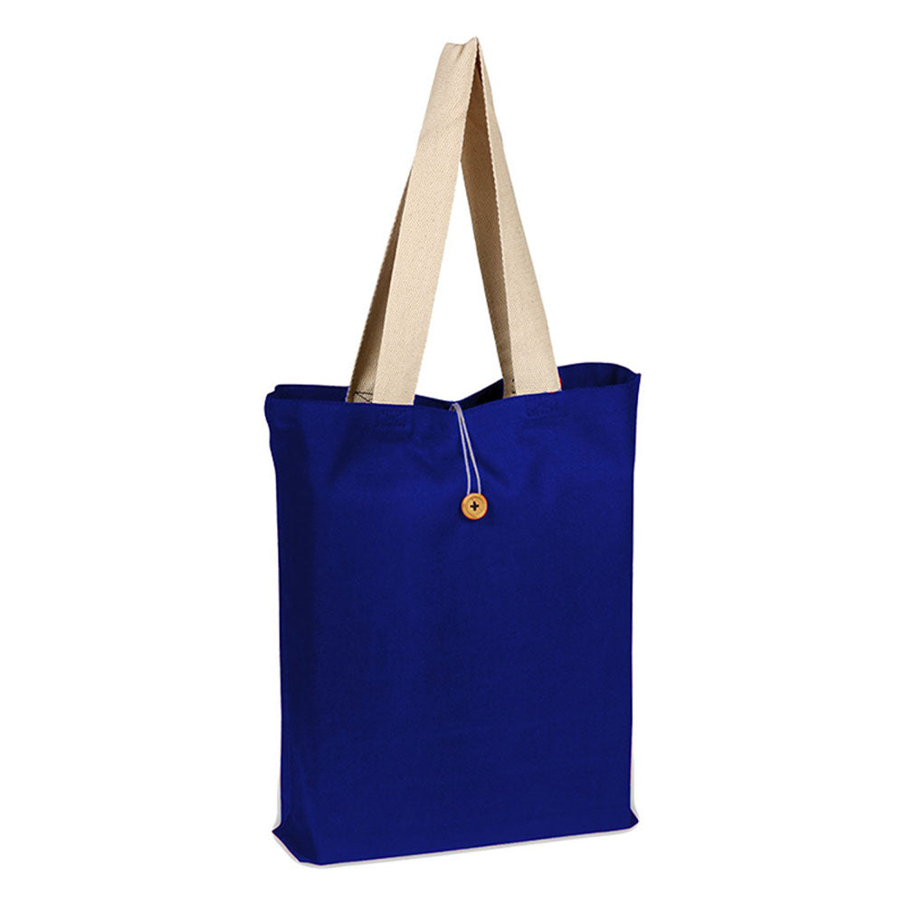 Large Cotton Canvas Tote Bag (15'' W X 16'' H) 12 Oz-Tote Bag-Brand Your Tote-Royal Blue-Natural-Brand Your Tote