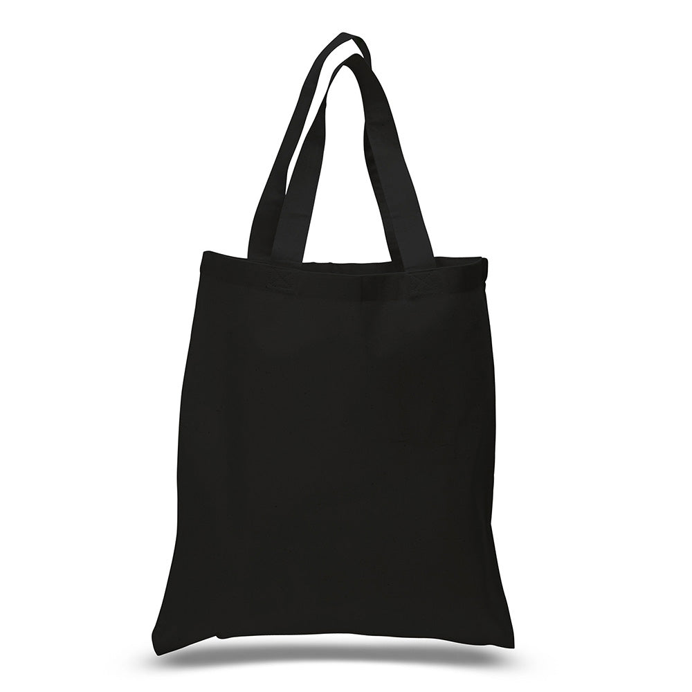 Large Cotton Canvas Tote Bag (15'' W X 16'' H) 6 Oz-Tote Bag-Brand Your Tote-Black-Brand Your Tote