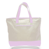 Large Cotton Canvas Tote Bag (18'' W X 14'' H) 12 Oz-Tote Bag-Brand Your Tote-Natural-Light Pink-Brand Your Tote