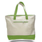 Large Cotton Canvas Tote Bag (18'' W X 14'' H) 12 Oz-Tote Bag-Brand Your Tote-Natural-Lime Green-Brand Your Tote