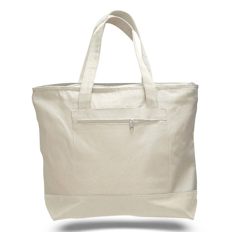 Large Cotton Canvas Tote Bag (18'' W X 14'' H) 12 Oz-Tote Bag-Brand Your Tote-Natural-Natural-Brand Your Tote