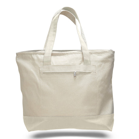 Large Cotton Canvas Tote Bag (18'' W X 14'' H) 12 Oz-Tote Bag-Brand Your Tote-Natural-Natural-Natural-Brand Your Tote