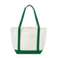 Large Cotton Canvas Yacht Club Tote Bag (20.5'' W X 13'' H) 24 Oz-Tote Bag-Brand Your Tote-Natural-Green-Brand Your Tote