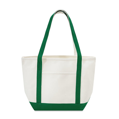 Large Cotton Canvas Yacht Club Tote Bag (20.5'' W X 13'' H) 24 Oz-Tote Bag-Brand Your Tote-Natural-Green-Brand Your Tote