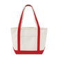 Large Cotton Canvas Yacht Club Tote Bag (20.5'' W X 13'' H) 24 Oz-Tote Bag-Brand Your Tote-Natural-Red-Brand Your Tote