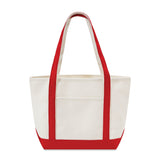 Large Cotton Canvas Yacht Club Tote Bag (20.5'' W X 13'' H) 24 Oz-Tote Bag-Brand Your Tote-Natural-Red-Brand Your Tote