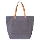 Large Dobby Cotton The Sands Tote Bag (17.32'' W X 13.77'' H) 14 Oz-Tote Bag-Brand Your Tote-Graphite-Brand Your Tote