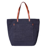 Large Dobby Cotton The Sands Tote Bag (17.32'' W X 13.77'' H) 14 Oz-Tote Bag-Brand Your Tote-Navy Blue-Brand Your Tote