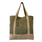 Large Jute Kilim Kilim Premium Tote Bag (17.5'' W X 14.5'' H) 18 Oz-Tote Bag-Brand Your Tote-Green-Natural-Brand Your Tote