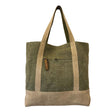 Large Jute Kilim Kilim Premium Tote Bag (17.5'' W X 14.5'' H) 18 Oz-Tote Bag-Brand Your Tote-Green-Natural-Brand Your Tote