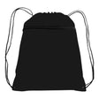 Large Polyester Drawstring Backpack (14'' W X 19'' H) 210D-Backpack-Brand Your Tote-Black-Brand Your Tote
