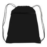 Large Polyester Drawstring Backpack (14'' W X 19'' H) 210D-Backpack-Brand Your Tote-Black-Brand Your Tote