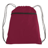 Large Polyester Drawstring Backpack (14'' W X 19'' H) 210D-Backpack-Brand Your Tote-Burgundy-Brand Your Tote